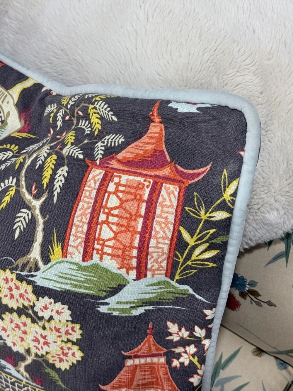 Maximalist Cherry Blossom Shoji Print Accent Pillow Sham
